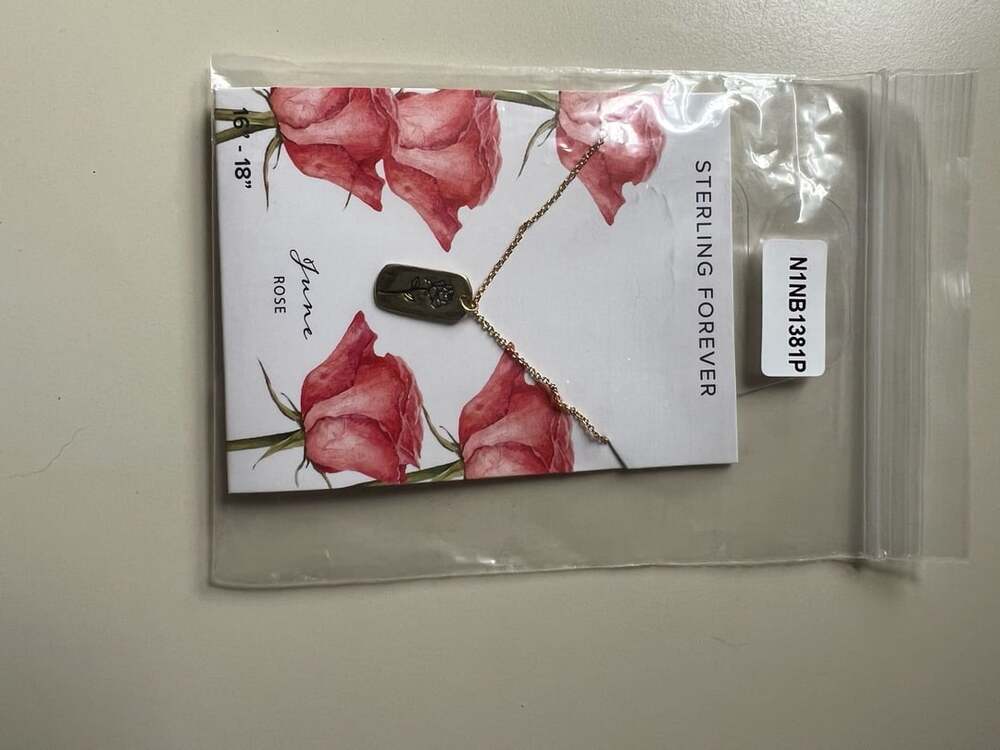 Sterling Forever June Rose Birth Flower Pendant Necklace